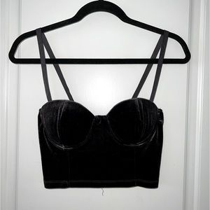 Ruby & Jenna Dark Purple Satin Corset Bustier Crop Top